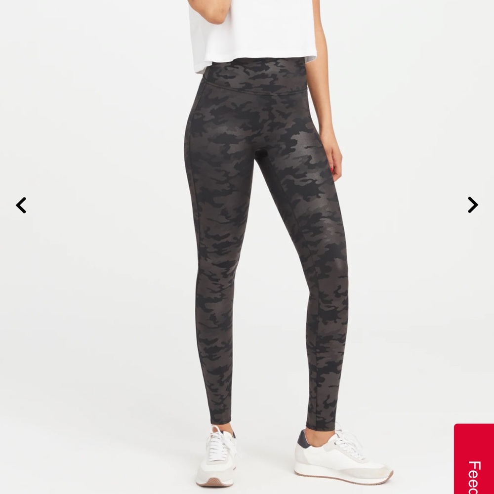 Spanx Faux leather camo leggings